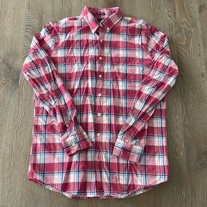Men’s American Eagle Plaid Woven Button-Up | Large Tall